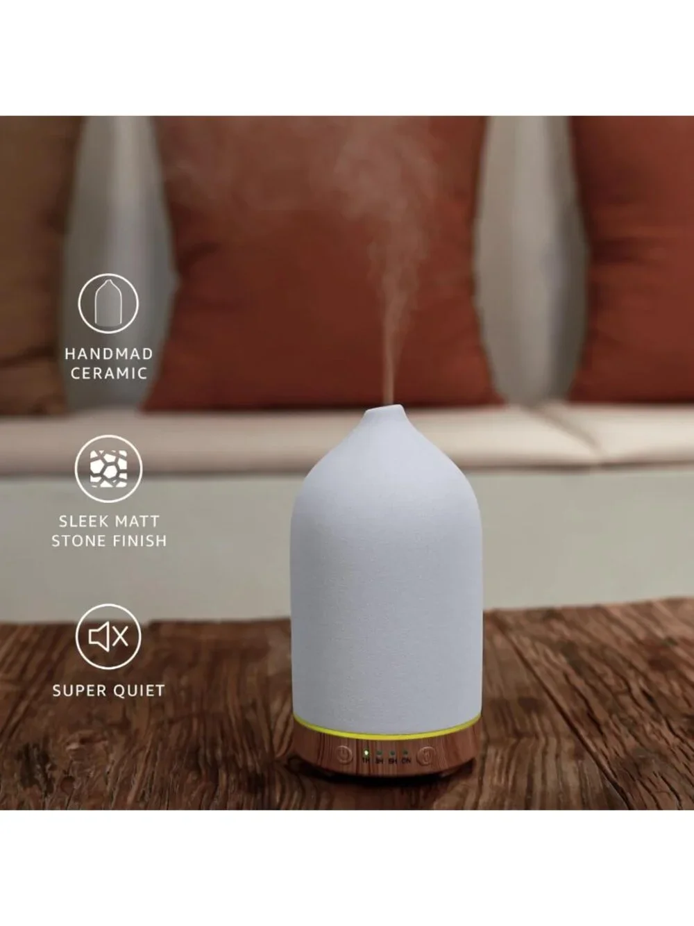 Set of 2 Ceramic Essential Oil Diffusers - Ultrasonic Aromatherapy & Humidifier